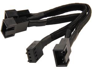 Silverstone All Black Sleeved 1-3 PWM Fan Splitter Cable 100 mm (CPF02) Silverstone All Black Sleeved 1-3 PWM Fan Splitter Cable 100 mm (CPF02)