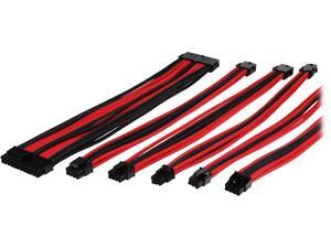 Thermaltake AC-033-CN1NAN-A1 11.81 in. (All Cables) TtMod Sleeve Extension Power Supply Cable Kit ATX/EPS/8-pin PCI-E/6-pin PCI-E with Combs Red/Black Thermaltake AC-033-CN1NAN-A1 11.81 in. (All Cables) TtMod Sleeve Extension Power Supply Cable Kit ATX/EPS/8-pin PCI-E/6-pin PCI-E with Combs Red/Black