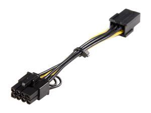 StarTech.com PCIEX68ADAP 6.1 in. PCI Express 6 pin to 8 pin Power Adapter Cable Female to Male StarTech.com PCIEX68ADAP 6.1 in. PCI Express 6 pin to 8 pin Power Adapter Cable Female to Male