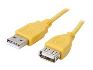 BYTECC USB2-6MF-Y Yellow Type A Male to Type A Female USB 2.0 Extension Cable BYTECC USB2-6MF-Y Yellow Type A Male to Type A Female USB 2.0 Extension Cable