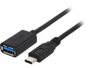 SUNIX CBL-USBCA08 3.15" Black USB 3.1 TYPE-C (MALE) TO TYPE-A (FEMALE) CABLE SUNIX CBL-USBCA08 3.15" Black USB 3.1 TYPE-C (MALE) TO TYPE-A (FEMALE) CABLE