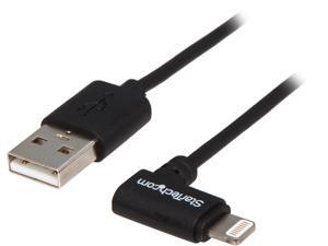 StarTech.com USBLT1MBR 1m 3ft Angled Black Apple 8-pin Lightning to USB Cable for iPhone iPod iPad - Angled Lightning Cable - Charge & Sync - 1 m StarTech.com USBLT1MBR 1m 3ft Angled Black Apple 8-pin Lightning to USB Cable for iPhone iPod iPad - Angled Lightning Cable - Charge & Sync - 1 m