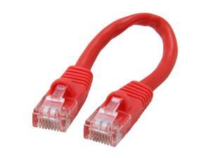 Coboc CY-CAT5E-0.5-RD 0.5ft. (6in.) 24AWG Snagless Cat 5e Red Color 350MHz UTP Ethernet Stranded Copper Patch cord /Molded Network lan Cable Coboc CY-CAT5E-0.5-RD 0.5ft. (6in.) 24AWG Snagless Cat 5e Red Color 350MHz UTP Ethernet Stranded Copper Patch cord /Molded Network lan Cable