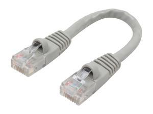 Coboc CY-CAT6-0.5-GY 0.5ft. (6in.) 24AWG Snagless Cat 6 Gray Color 550MHz UTP Ethernet Stranded Copper Patch cord /Molded Network lan Cable Coboc CY-CAT6-0.5-GY 0.5ft. (6in.) 24AWG Snagless Cat 6 Gray Color 550MHz UTP Ethernet Stranded Copper Patch cord /Molded Network lan Cable