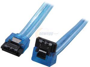 Coboc Model SC-SATA3-10-LL-BL-90 10" 90 Degree to 180 Degree SATA III 6Gb/s Data Cable w/Latch,UV Blue Coboc Model SC-SATA3-10-LL-BL-90 10" 90 Degree to 180 Degree SATA III 6Gb/s Data Cable w/Latch,UV Blue