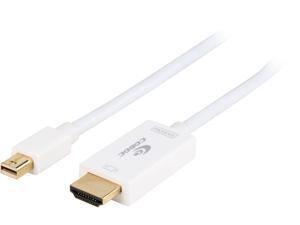 Coboc MDP2HD4K-6-WH 6ft White Color Mini DisplayPort V1.2(Thunderbolt Compatible) to HDMI Passive Video Adapter Converter w/Audio - MiniDP/mDP to HDMI - 4K x 2K Coboc MDP2HD4K-6-WH 6ft White Color Mini DisplayPort V1.2(Thunderbolt Compatible) to HDMI Passive Video Adapter Converter w/Audio - MiniDP/mDP to HDMI - 4K x 2K