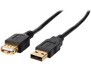 Coboc CL-U2-AAMF-10-BK 10ft High Speed USB 2.0 A Male to A Female Extension Cable,Gold Plated,Black Coboc CL-U2-AAMF-10-BK 10ft High Speed USB 2.0 A Male to A Female Extension Cable,Gold Plated,Black
