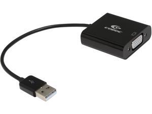 Coboc AD-U22VGA-6-BK 7 inch Black color USB 2.0 to VGA External Video Card Adapter USB to Display Graphics Converter– 1920x1200/1080P Coboc AD-U22VGA-6-BK 7 inch Black color USB 2.0 to VGA External Video Card Adapter USB to Display Graphics Converter– 1920x1200/1080P