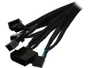CobocLP43TX4-12 Sleeved 16 inch 4-pin Molex LP4 toThree(3) x 4-pin TX4 PWM Fan Power Splitter Adapter Converter Cable with one TX4 Female for RPM Feedback CobocLP43TX4-12 Sleeved 16 inch 4-pin Molex LP4 toThree(3) x 4-pin TX4 PWM Fan Power Splitter Adapter Converter Cable with one TX4 Female for RPM Feedback