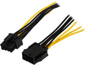 Coboc PCIE8EX-8 8inch 8 pin to 8(6+2) pin PCI Express Video Card Power Extension Cable, M/F Coboc PCIE8EX-8 8inch 8 pin to 8(6+2) pin PCI Express Video Card Power Extension Cable, M/F
