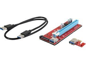COBOC RISER-1X216X-SATA USB3.0 PCI-E PCI Express 1X to 16X Riser Cable Card Adapter w/ SATA 15pin Power Slot, 60CM USB 3.0 Cable Dedicated for BTC Bitcoin, LTC, ETH - Red COBOC RISER-1X216X-SATA USB3.0 PCI-E PCI Express 1X to 16X Riser Cable Card Adapter w/ SATA 15pin Power Slot, 60CM USB 3.0 Cable Dedicated for BTC Bitcoin, LTC, ETH - Red