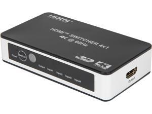 Coboc HD2SW4X1 4X1 4 Ports 4 In 1 out HDMI 2.0 Amplified Powered Aluminum Housing Switch switcher w/ 4K2K@60Hz 3D HDCP Supports - 4K*2K 2160p Coboc HD2SW4X1 4X1 4 Ports 4 In 1 out HDMI 2.0 Amplified Powered Aluminum Housing Switch switcher w/ 4K2K@60Hz 3D HDCP Supports - 4K*2K 2160p