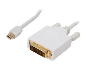 Nippon Labs MINIDP-DVI-6 6 ft. Mini DP DisplayPort Male to DVI Male Adapter Cable, White Nippon Labs MINIDP-DVI-6 6 ft. Mini DP DisplayPort Male to DVI Male Adapter Cable, White
