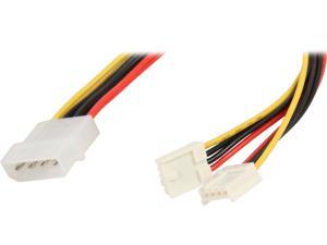 Nippon Labs POW-02208 8" 1 x Molex 5.25 Male to 2 x 3.5 Female Power Supply Adapter Y Cable Spliter Nippon Labs POW-02208 8" 1 x Molex 5.25 Male to 2 x 3.5 Female Power Supply Adapter Y Cable Spliter