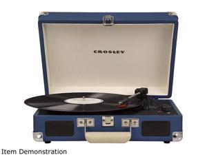 Crosley Cruiser Deluxe Portable Bluetooth Turntable, Blue, CR8005D-BL Crosley Cruiser Deluxe Portable Bluetooth Turntable, Blue, CR8005D-BL