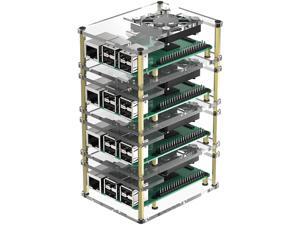 Micro Connectors RAS-PCS46 4 Layer Acrylic Stackable Raspberry Pi Case with Fan Micro Connectors RAS-PCS46 4 Layer Acrylic Stackable Raspberry Pi Case with Fan