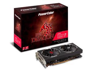PowerColor RED DRAGON Radeon RX 5500 XT DirectX 12 AXRX 5500 XT 8GBD6-DHR/OC 8GB 128-Bit GDDR6 PCI Express 4.0 CrossFireX Support ATX Video Card PowerColor RED DRAGON Radeon RX 5500 XT DirectX 12 AXRX 5500 XT 8GBD6-DHR/OC 8GB 128-Bit GDDR6 PCI Express 4.0 CrossFireX Support ATX Video Card