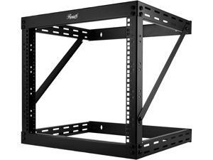 Rosewill 9U Wall Mount Open Frame 2-Post Server Equipment Rack, 17" Deep, Threaded Rack Holes, Black - RSR-2P9U001 Rosewill 9U Wall Mount Open Frame 2-Post Server Equipment Rack, 17" Deep, Threaded Rack Holes, Black - RSR-2P9U001