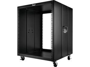 Rosewill 12U Portable Open Server Rack Rolling Cabinet with Handles for Servers, Network, Telecommunications Equipment, 20" Deep - RSPR-12U001 Rosewill 12U Portable Open Server Rack Rolling Cabinet with Handles for Servers, Network, Telecommunications Equipment, 20" Deep - RSPR-12U001