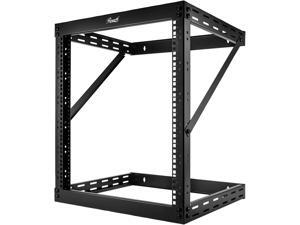 Rosewill 12U Wall Mount Open Frame 2-Post Server Equipment Rack, 17" Deep, Threaded Rack Holes, Black - RSR-2P12U002 Rosewill 12U Wall Mount Open Frame 2-Post Server Equipment Rack, 17" Deep, Threaded Rack Holes, Black - RSR-2P12U002