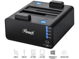 Rosewill Dual Bay Docking Station Enclosure USB 3.0 for 2.5"/3.5" SATA III HDD and SSD External Hard Drive Clone Without Computer - RX235 Rosewill Dual Bay Docking Station Enclosure USB 3.0 for 2.5"/3.5" SATA III HDD and SSD External Hard Drive Clone Without Computer - RX235