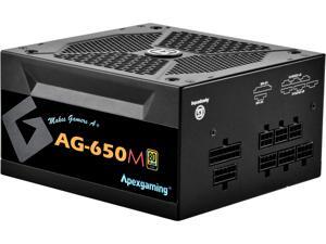 APEXGAMING AG Series Gaming Power Supply (AG-650M), 650W 80 Plus Gold Certified, Fully Modular, Active PFC, Continuous power 650W, Peak power 850W, 10 Year Warranty APEXGAMING AG Series Gaming Power Supply (AG-650M), 650W 80 Plus Gold Certified, Fully Modular, Active PFC, Continuous power 650W, Peak power 850W, 10 Year Warranty