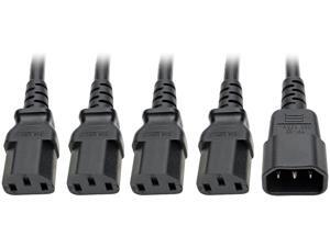 Tripp Lite Y Splitter Computer Power Cord 10A 18AWG C14 to 4xC13 Black 18in (P004-18N-4XC13) Tripp Lite Y Splitter Computer Power Cord 10A 18AWG C14 to 4xC13 Black 18in (P004-18N-4XC13)