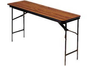 Premium Wood Laminate Folding Table, Rectangular, 60w X 18d X 29h, Oak Premium Wood Laminate Folding Table, Rectangular, 60w X 18d X 29h, Oak