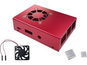 Micro Connectors Aluminum Raspberry Pi 3 Model B B+ Case with Fan and Heatsinks - Red (RAS-PCS04-RD) Micro Connectors Aluminum Raspberry Pi 3 Model B B+ Case with Fan and Heatsinks - Red (RAS-PCS04-RD)