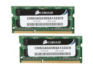 CORSAIR ValueSelect 4GB (2 x 2GB) 204-Pin DDR3 SO-DIMM DDR3 1333 (PC3 10600) Laptop Memory Model CMSO4GX3M2A1333C9 CORSAIR ValueSelect 4GB (2 x 2GB) 204-Pin DDR3 SO-DIMM DDR3 1333 (PC3 10600) Laptop Memory Model CMSO4GX3M2A1333C9