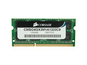 CORSAIR ValueSelect 4GB 204-Pin DDR3 SO-DIMM DDR3 1333 (PC3 10600) Laptop Memory Model CMSO4GX3M1A1333C9 CORSAIR ValueSelect 4GB 204-Pin DDR3 SO-DIMM DDR3 1333 (PC3 10600) Laptop Memory Model CMSO4GX3M1A1333C9