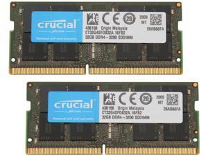 Crucial 64GB Kit (32GBx2) DDR4 3200 MT/s CL22 SODIMM 260-Pin Memory - CT2K32G4SFD832A Crucial 64GB Kit (32GBx2) DDR4 3200 MT/s CL22 SODIMM 260-Pin Memory - CT2K32G4SFD832A
