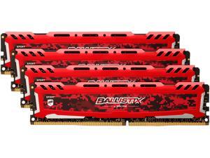 Ballistix Sport LT 64GB Kit (16GBx4) DDR4 2666 MT/s (PC4-21300) DR x8 DIMM 288-Pin - BLS4K16G4D26BFSE (Red) Ballistix Sport LT 64GB Kit (16GBx4) DDR4 2666 MT/s (PC4-21300) DR x8 DIMM 288-Pin - BLS4K16G4D26BFSE (Red)