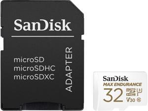 SanDisk 32GB MAX ENDURANCE microSDHC, U3, V30, Memory Card with Adapter for Home Security Cameras and Dash Cams, Speed up to 100MB/s (SDSQQVR-032G-GN6IA) SanDisk 32GB MAX ENDURANCE microSDHC, U3, V30, Memory Card with Adapter for Home Security Cameras and Dash Cams, Speed up to 100MB/s (SDSQQVR-032G-GN6IA)