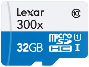 Lexar High-Performance microSDHC 300x 32GB UHS-I/U1 (Up to 45MB/s Read) w/ Adapter Flash Memory Card Lexar High-Performance microSDHC 300x 32GB UHS-I/U1 (Up to 45MB/s Read) w/ Adapter Flash Memory Card