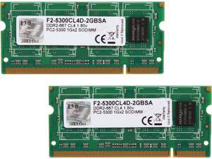 G.SKILL 2GB (2 x 1GB) 200-Pin DDR2 SO-DIMM DDR2 667 (PC2 5300) Dual Channel Kit Laptop Memory Model F2-5300CL4D-2GBSA G.SKILL 2GB (2 x 1GB) 200-Pin DDR2 SO-DIMM DDR2 667 (PC2 5300) Dual Channel Kit Laptop Memory Model F2-5300CL4D-2GBSA