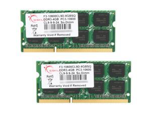 G.SKILL 8GB (2 x 4GB) 204-Pin DDR3 SO-DIMM DDR3 1333 (PC3 10600) Laptop Memory Model F3-10600CL9D-8GBSQ G.SKILL 8GB (2 x 4GB) 204-Pin DDR3 SO-DIMM DDR3 1333 (PC3 10600) Laptop Memory Model F3-10600CL9D-8GBSQ