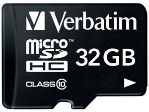 Verbatim 32GB microSDHC Flash Card w/ Adapter Model 44083 Verbatim 32GB microSDHC Flash Card w/ Adapter Model 44083