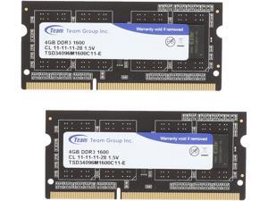 Team 8GB (2 x 4GB) 204-Pin DDR3 SO-DIMM DDR3 1600 Laptop Memory Model TSD38192M1600C11DC-E Team 8GB (2 x 4GB) 204-Pin DDR3 SO-DIMM DDR3 1600 Laptop Memory Model TSD38192M1600C11DC-E
