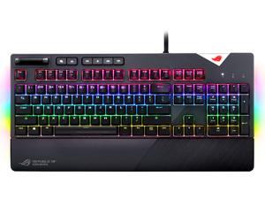 ASUS ROG Strix Flare RGB Mechanical Gaming Keyboard with Cherry MX Silent Red Switches, Aura Sync RGB Lighting, Customizable Badge, USB Pass-Through and Media Controls ASUS ROG Strix Flare RGB Mechanical Gaming Keyboard with Cherry MX Silent Red Switches, Aura Sync RGB Lighting, Customizable Badge, USB Pass-Through and Media Controls