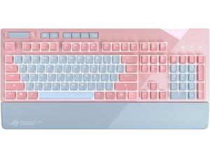 ASUS ROG Strix Flare PNK Limited Edition Mechanical Gaming Keyboard with Cherry MX Red Switches, Aura Sync RGB Lighting, Customizable Badge, USB Pass Through and Media Controls ASUS ROG Strix Flare PNK Limited Edition Mechanical Gaming Keyboard with Cherry MX Red Switches, Aura Sync RGB Lighting, Customizable Badge, USB Pass Through and Media Controls