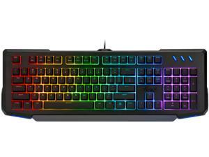 Rosewill NEON K42 RGB Membrane Mechanical Gaming Keyboard, 26-Key Anti-Ghosting, 6 Multimedia Hotkeys, 8 LED Backlit Modes Rosewill NEON K42 RGB Membrane Mechanical Gaming Keyboard, 26-Key Anti-Ghosting, 6 Multimedia Hotkeys, 8 LED Backlit Modes