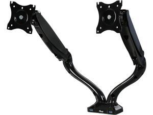Rosewill RMS-16003 Dual Monitor Gas Spring Arm Desk Mount, LCD Screens: 13" - 27", VESA: 75/100mm, Tilt: +90/-45 Deg., Swivel: 180 Deg., Rotate: 360 Deg., Max. Load: 13.2 lbs. (Per Arm) with 2 USB3.0 Rosewill RMS-16003 Dual Monitor Gas Spring Arm Desk Mount, LCD Screens: 13" - 27", VESA: 75/100mm, Tilt: +90/-45 Deg., Swivel: 180 Deg., Rotate: 360 Deg., Max. Load: 13.2 lbs. (Per Arm) with 2 USB3.0