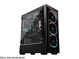 Enermax Starryfort SF30 Addressable RGB Tempered Glass ATX Mid Tower Gaming PC Case 4 x SquA RGB Fans, ECASF30MIBBARGB Enermax Starryfort SF30 Addressable RGB Tempered Glass ATX Mid Tower Gaming PC Case 4 x SquA RGB Fans, ECASF30MIBBARGB