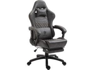 Dowinx Gaming Chair Office Chair PC Chair with Massage Lumbar Support, Vantage Style PU Leather High Back Adjustable Swivel Task Chair with Footrest (Light Grey) Dowinx Gaming Chair Office Chair PC Chair with Massage Lumbar Support, Vantage Style PU Leather High Back Adjustable Swivel Task Chair with Footrest (Light Grey)
