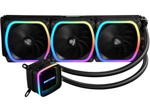 Enermax AQUAFUSION 360 Addressable RGB All-in-one CPU Liquid Cooler for AM4 / LGA 1200, 360mm Radiator, Dual-Chamber Water Block, SquA RGB Fans, ELC-AQF360-SQA Enermax AQUAFUSION 360 Addressable RGB All-in-one CPU Liquid Cooler for AM4 / LGA 1200, 360mm Radiator, Dual-Chamber Water Block, SquA RGB Fans, ELC-AQF360-SQA