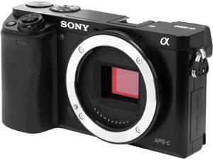 SONY Alpha a6000 ILCE-6000/B Black 24.3 MP 3.0" 921.6K LCD Mirrorless Camera - Body Only SONY Alpha a6000 ILCE-6000/B Black 24.3 MP 3.0" 921.6K LCD Mirrorless Camera - Body Only