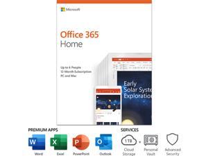 Microsoft Office 365 Home | 12-month subscription, up to 6 people, PC/Mac Key Card Microsoft Office 365 Home | 12-month subscription, up to 6 people, PC/Mac Key Card