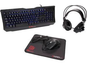 Thermaltake Tt eSPORTS Knucker 4-in-1 3 Color Membrane Keyboard & 2400 DPI Avago 5050 Optical Gaming Mouse & Headset & Mouse Pad Combo Kit KB-GCK-PLBLUS-01 Thermaltake Tt eSPORTS Knucker 4-in-1 3 Color Membrane Keyboard & 2400 DPI Avago 5050 Optical Gaming Mouse & Headset & Mouse Pad Combo Kit KB-GCK-PLBLUS-01