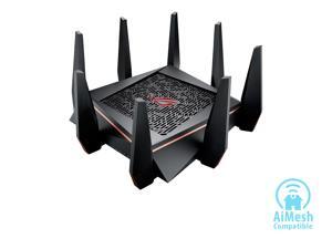 ASUS ROG AC5300 Wi-Fi Tri-band Gigabit Wireless Router with 4x4 MU-MIMO, 8 x LAN Ports, AiProtection Network Security and WTFast Game Accelerator, AiMesh Whole Home Wi-Fi System Compatible (GT-AC5300) ASUS ROG AC5300 Wi-Fi Tri-band Gigabit Wireless Router with 4x4 MU-MIMO, 8 x LAN Ports, AiProtection Network Security and WTFast Game Accelerator, AiMesh Whole Home Wi-Fi System Compatible (GT-AC5300)